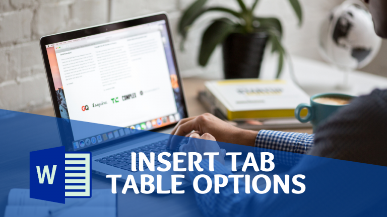 MS word Insert tab table options | What is table?