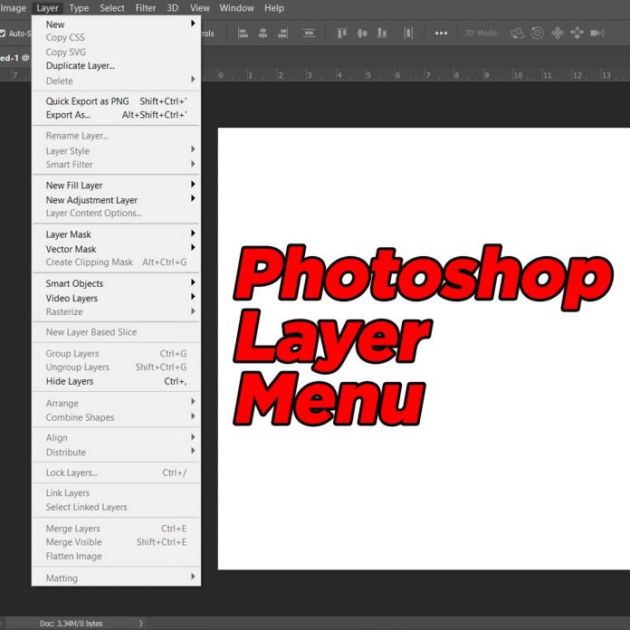 Photoshop Layer menu in Hindi